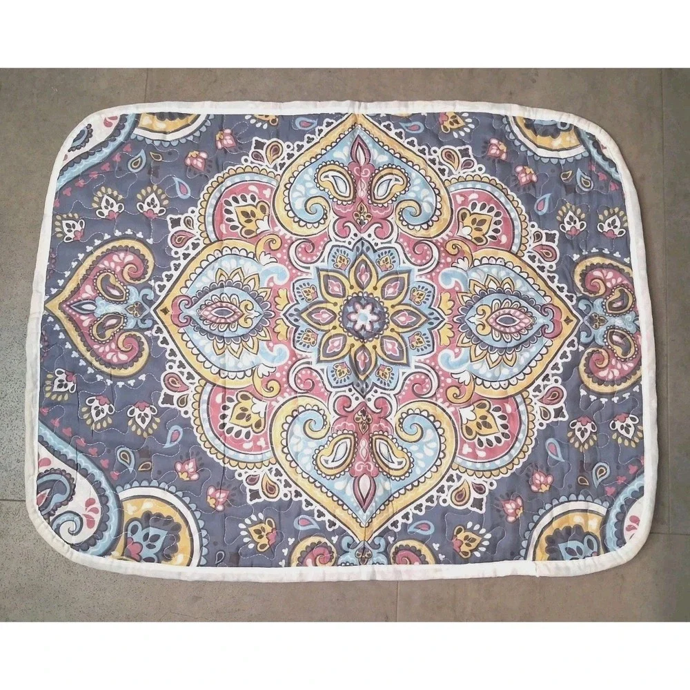 Pillow Covers Set Of 2 Paisley Pillow Shams Boho Quilted Decorative Covers